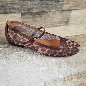Dolce Vita Aileen Womens Mary Jane‎ Flats Sz 5 M Brown Leopard Buckle Square Toe